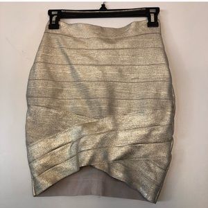 Cute gold bandage mini skirt